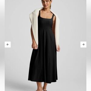 Beyond Yoga Featherweight At The Ready Square Neck Midi Dress Size Small